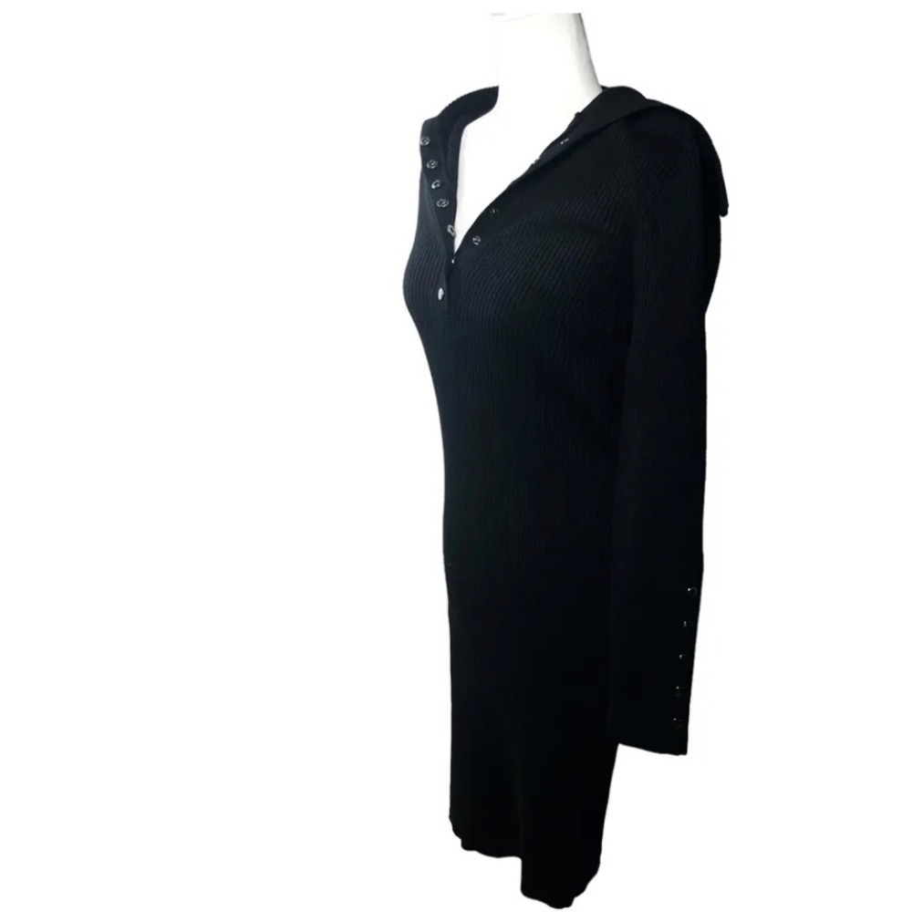 House of Harlow 1960 Dress Womens S Black Henley Knit Whimsigoth Bodycon New - Picture 3 of 9